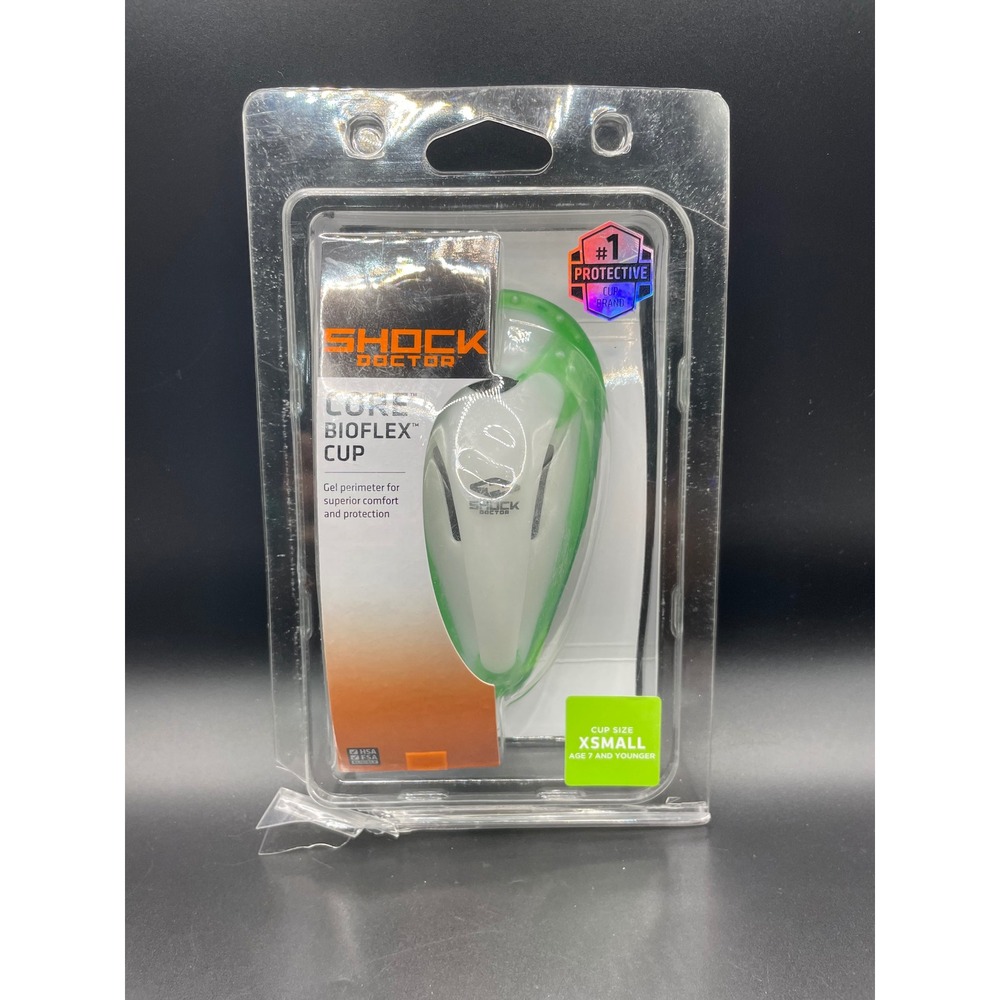 Shock Doctor‎ Core BioFlex Cup Kids XS Green White Protective Athletic Gear 201
